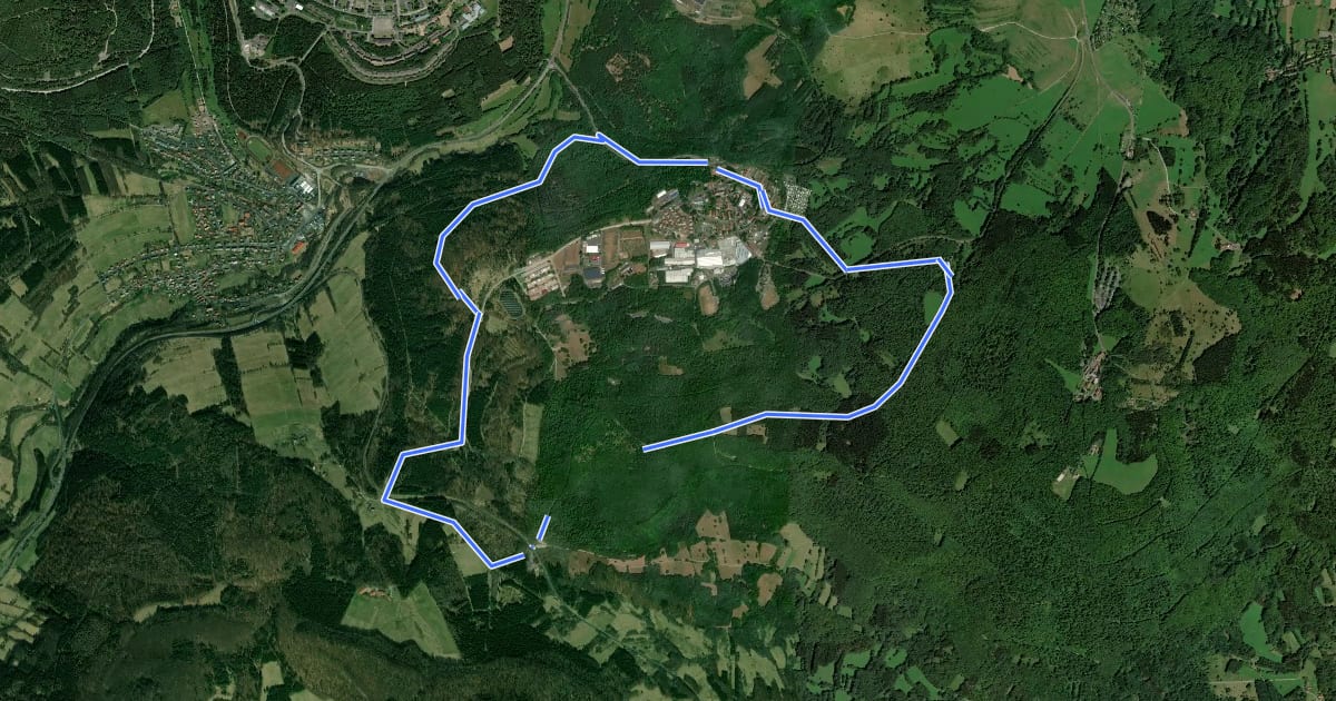 Маршрут Rhön-Rundweg 1 Wildflecken на спутниковом снимке