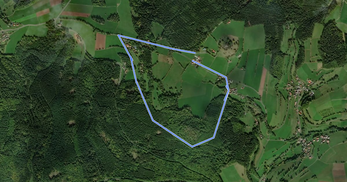 Маршрут Rhön-Rundweg 11 Wachtkueppel на спутниковом снимке