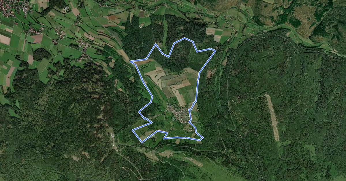 Маршрут Rhön-Rundweg 2 Dalherda на спутниковом снимке