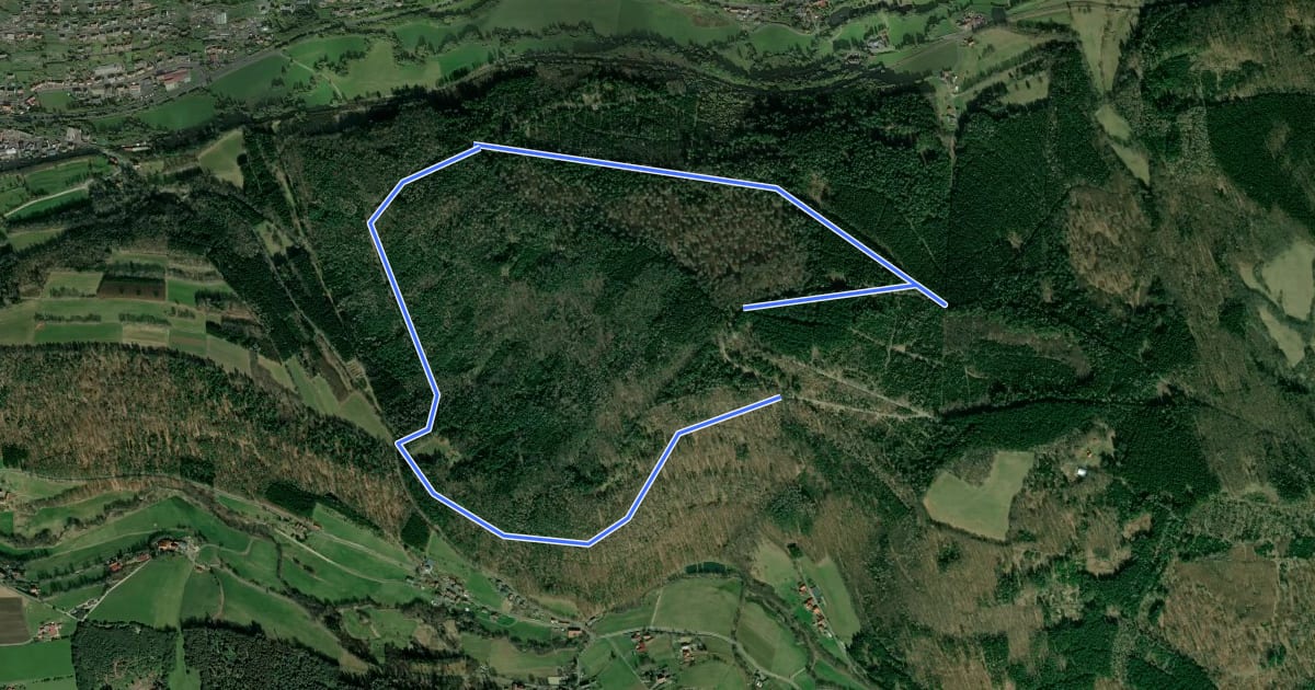 Маршрут Rhön-Rundweg 2 Horstberg на спутниковом снимке