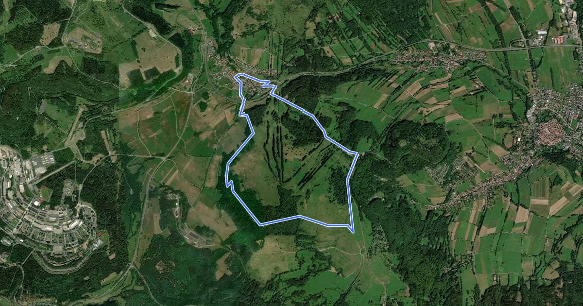 Маршрут Rhön-Rundweg 2 Oberweißenbrunn на спутниковом снимке
