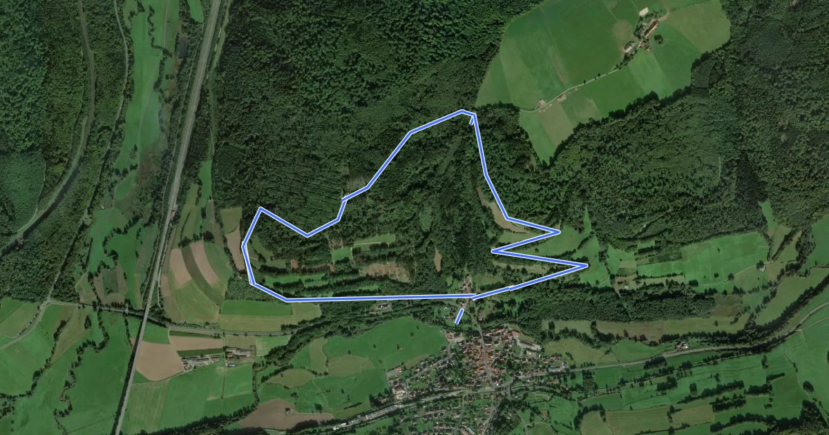 Маршрут Rhön-Rundweg 2 Sinntal на спутниковом снимке