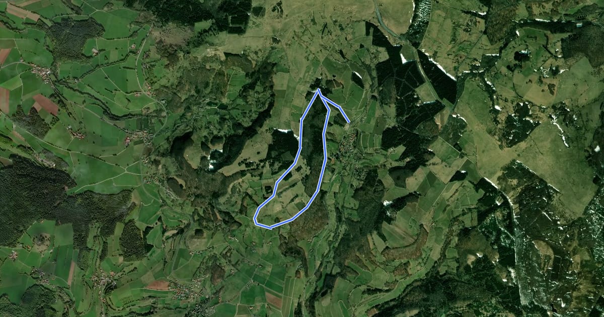 Маршрут Rhön-Rundweg 2 Spielberg на спутниковом снимке