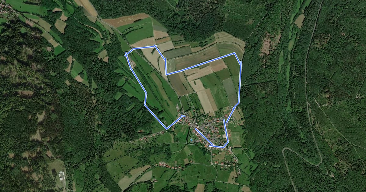 Маршрут Rhön-Rundweg 3 Dalherda на спутниковом снимке