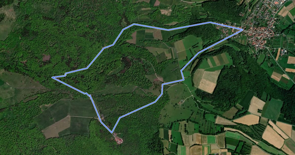 Маршрут Rhön-Rundweg 3 Hausen на спутниковом снимке
