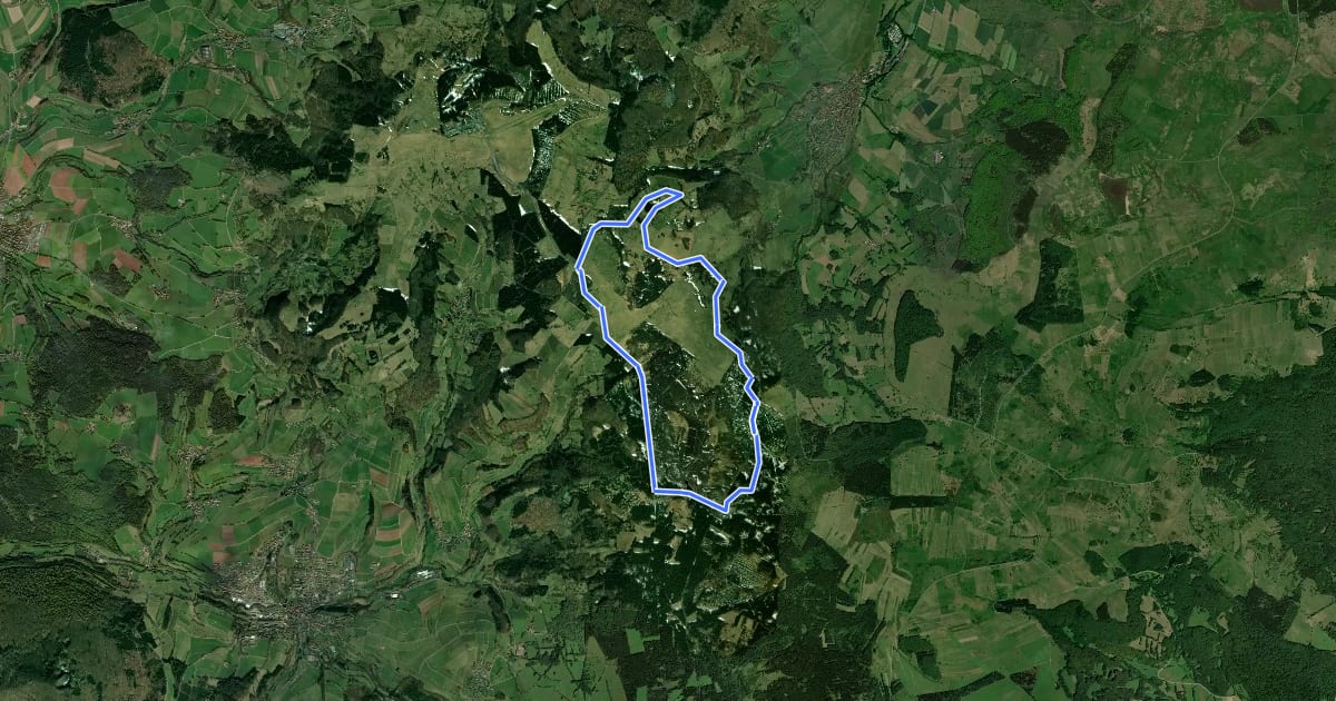 Маршрут Rhön-Rundweg 3 Moordorf на спутниковом снимке