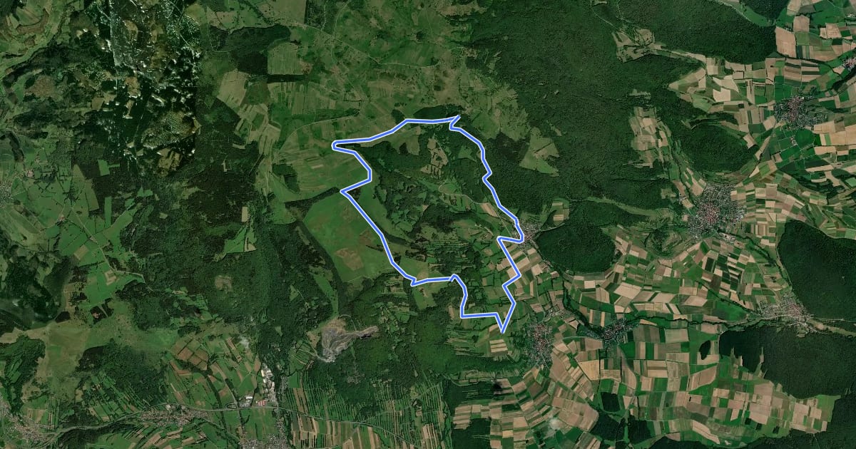 Маршрут Rhön-Rundweg 3 Oberelsbach на спутниковом снимке