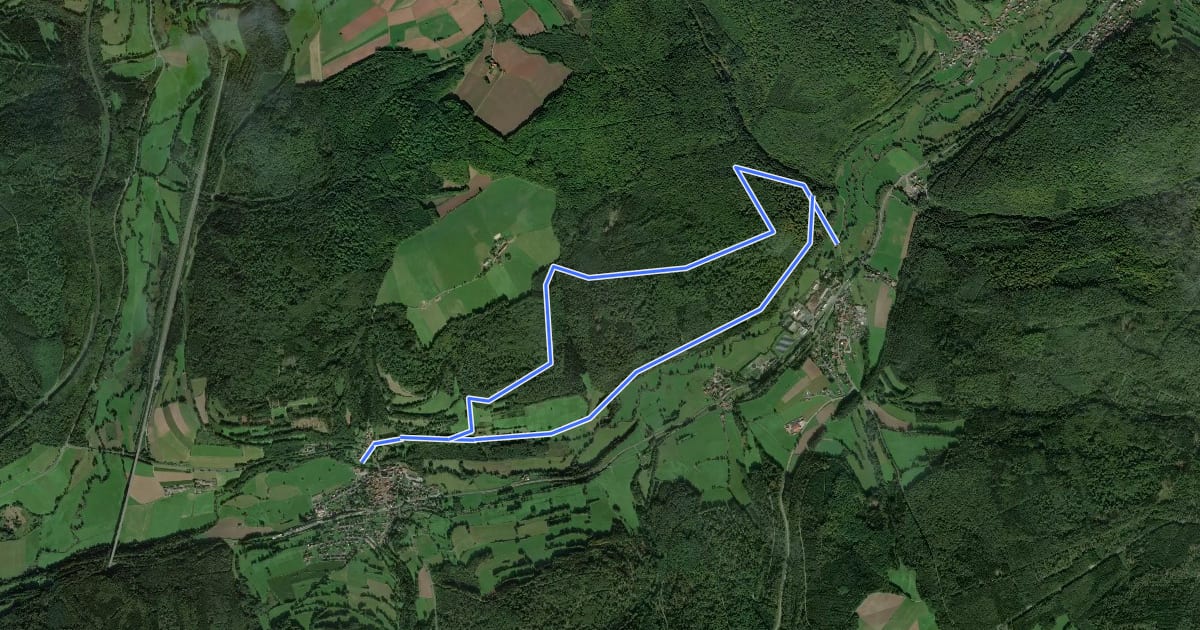 Маршрут Rhön-Rundweg 3 Sinntal на спутниковом снимке