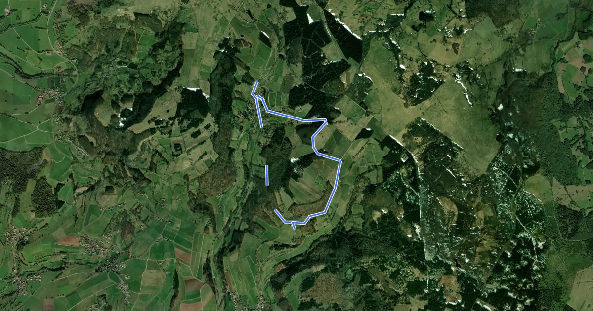 Маршрут Rhön-Rundweg 3 Spielberg на спутниковом снимке