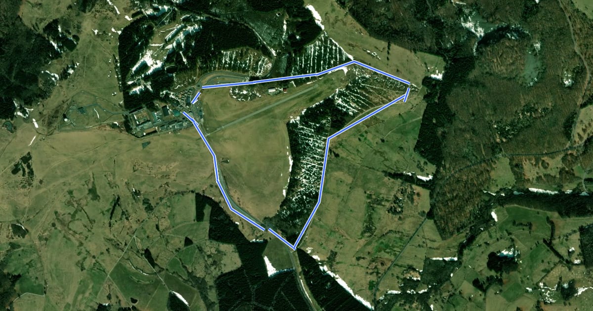 Маршрут Rhön-Rundweg 3 Wasserkuppe на спутниковом снимке
