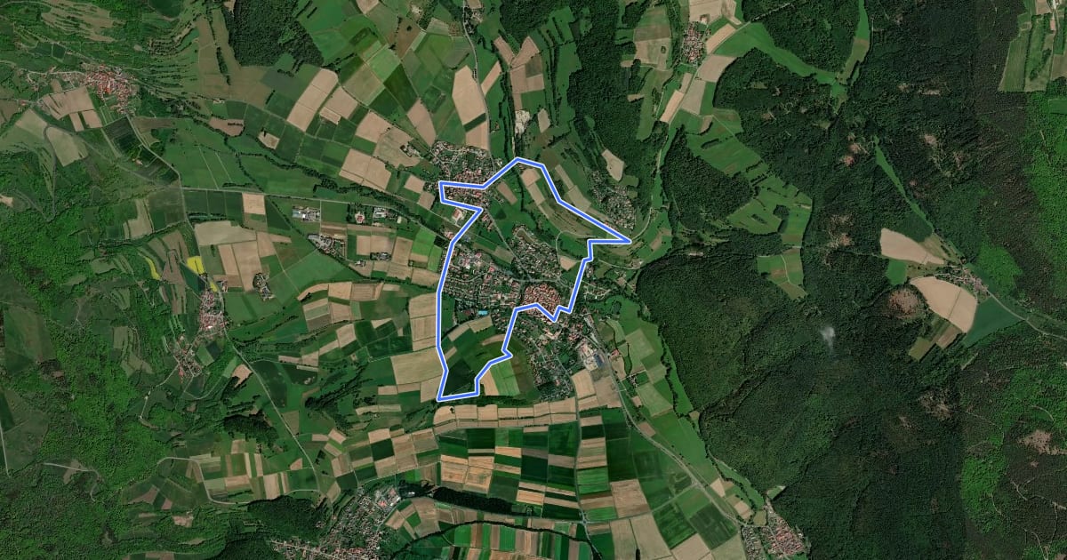 Маршрут Rhön-Rundweg 4 Fladungen на спутниковом снимке