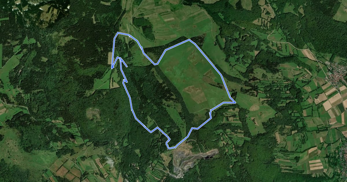Маршрут Rhön-Rundweg 4 Holzberghof на спутниковом снимке