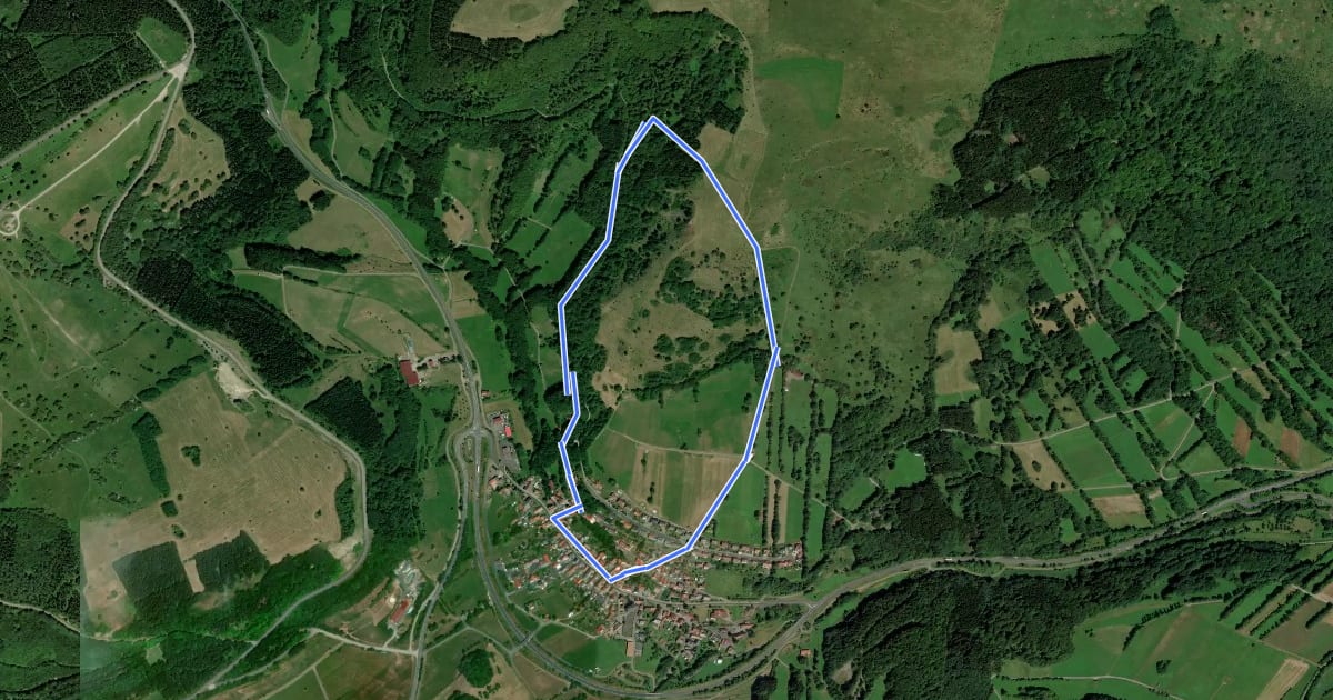 Маршрут Rhön-Rundweg 4 Oberweißenbrunn на спутниковом снимке