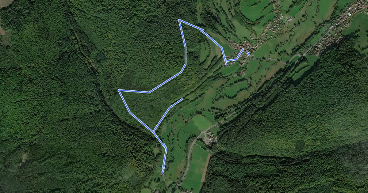 Маршрут Rhön-Rundweg 4 Sinntal на спутниковом снимке