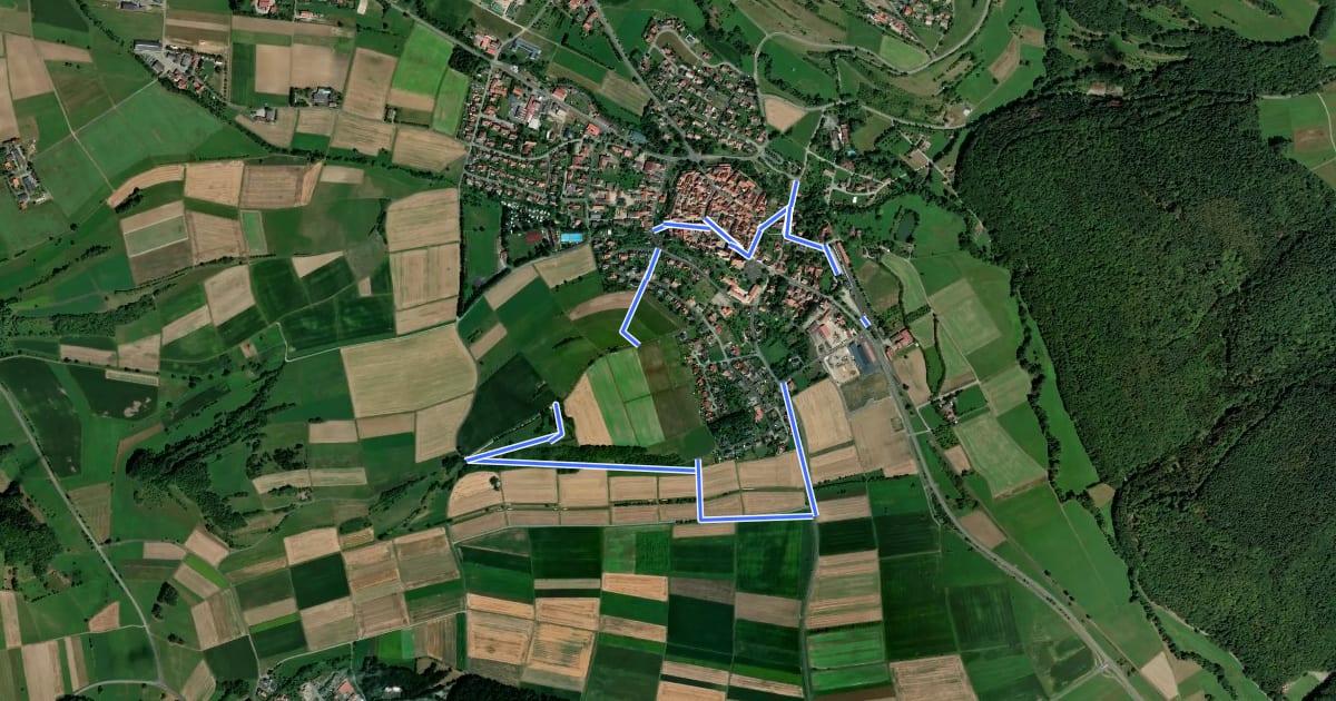 Маршрут Rhön-Rundweg 5 Fladungen на спутниковом снимке