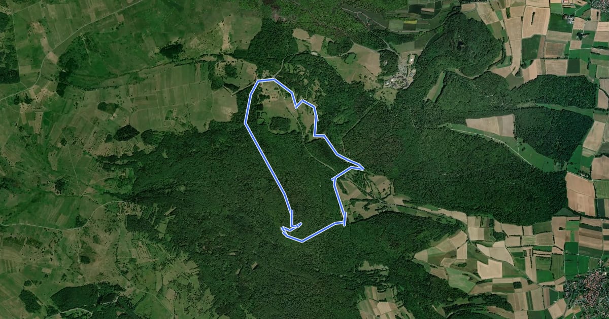 Маршрут Rhön-Rundweg 5 Oberelsbach на спутниковом снимке