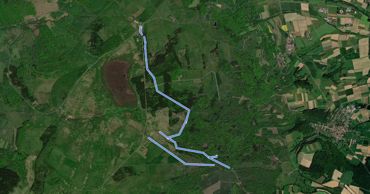 Маршрут Rhön-Rundweg 5 Schwarzes Moor на спутниковом снимке