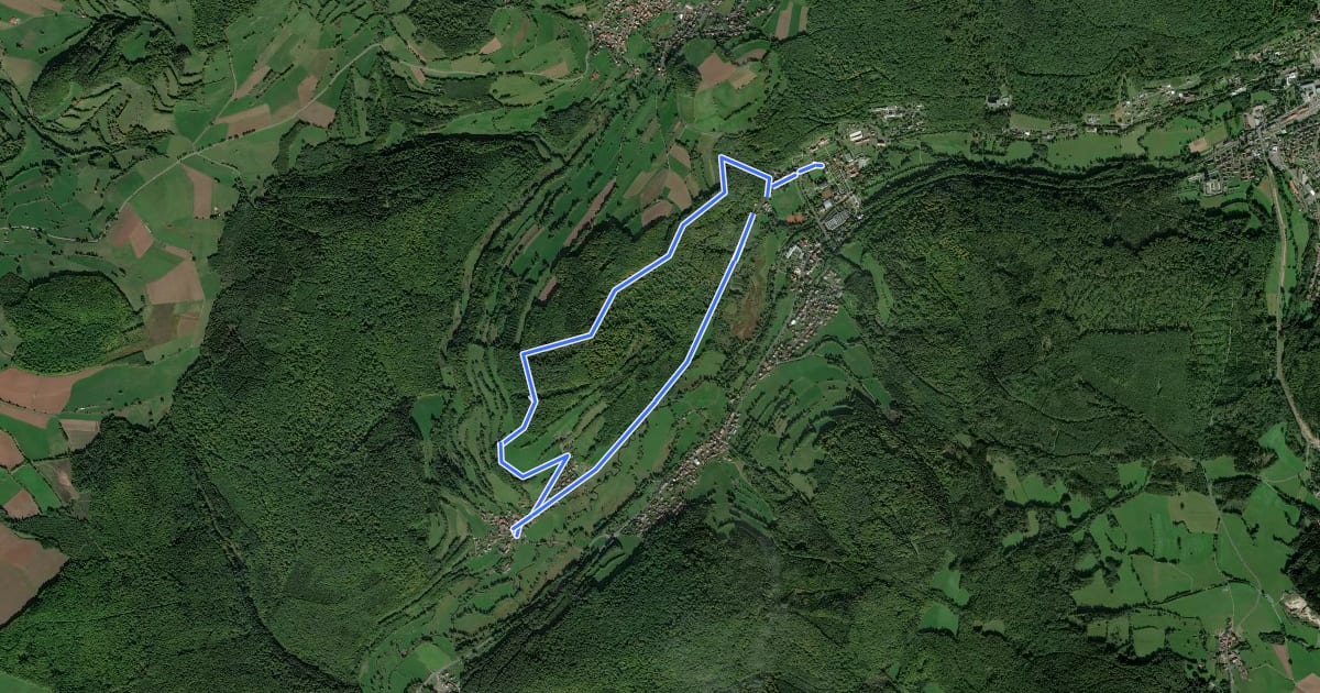 Маршрут Rhön-Rundweg 5 Sinntal на спутниковом снимке