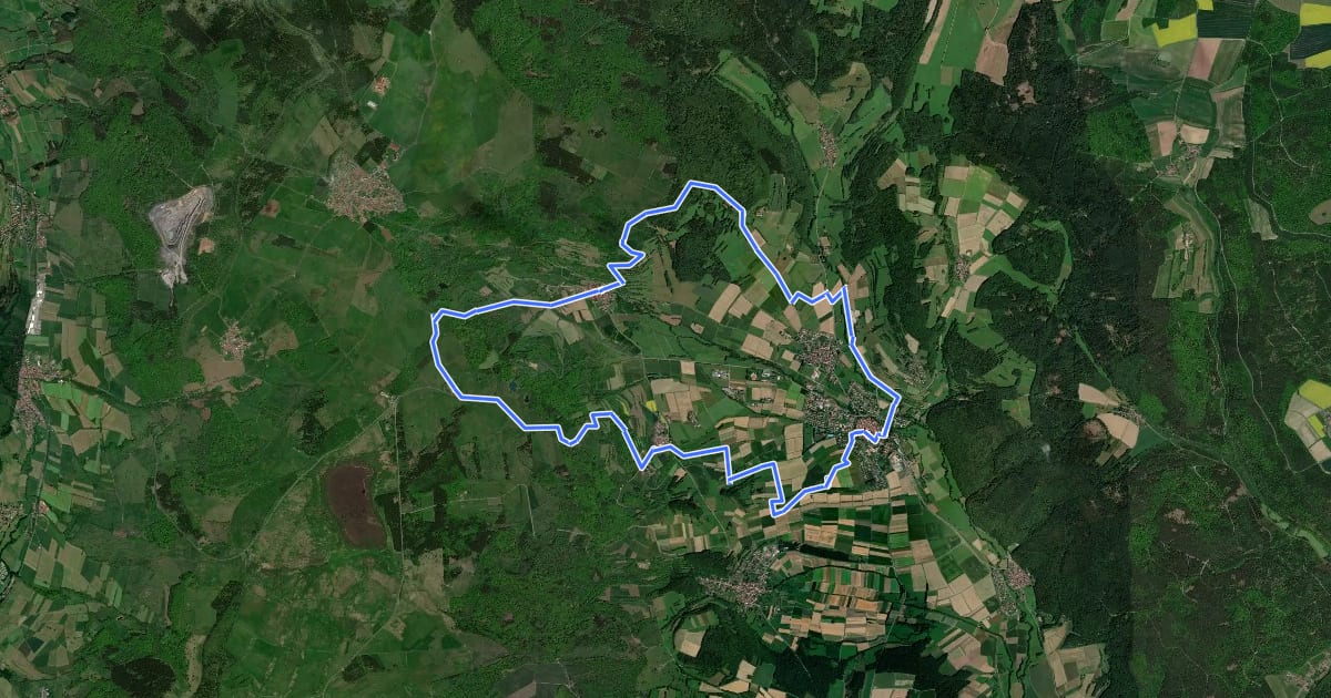 Маршрут Rhön-Rundweg 6 Fladungen на спутниковом снимке