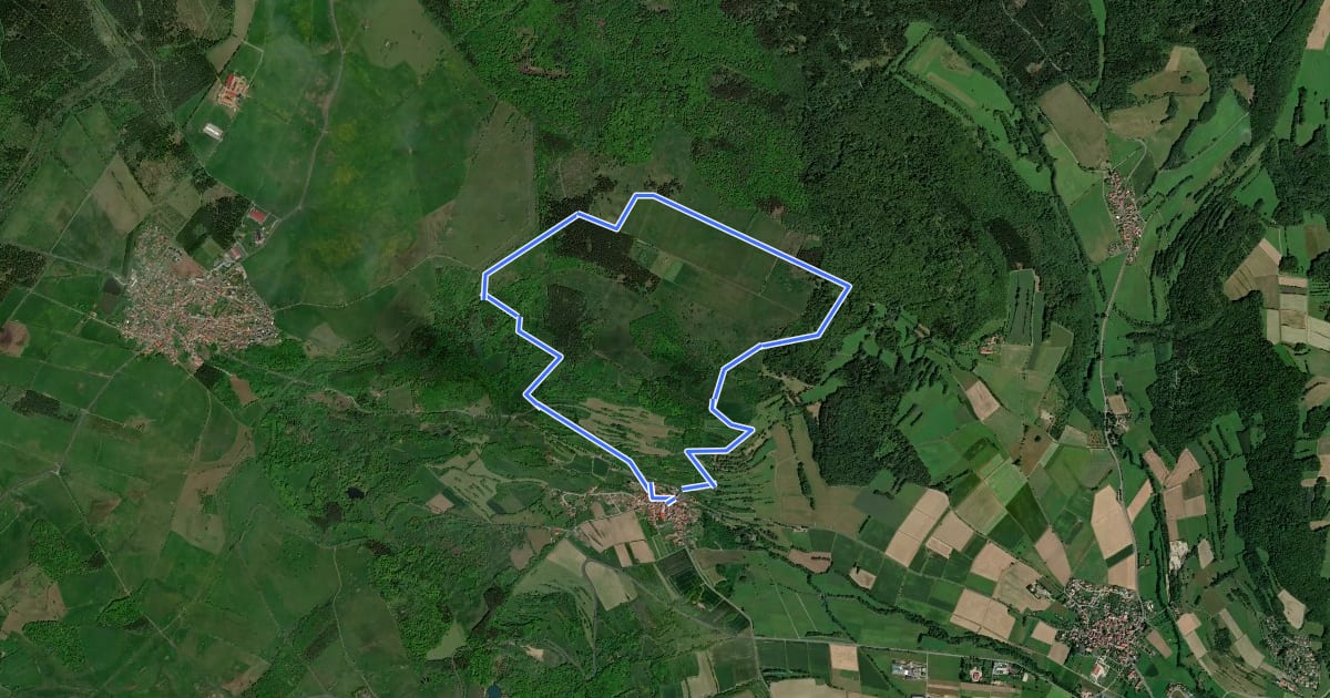 Маршрут Rhön-Rundweg 7 Fladungen на спутниковом снимке