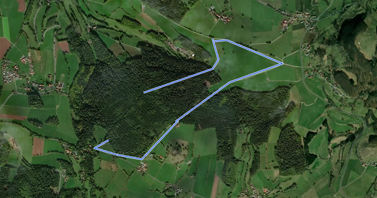 Маршрут Rhön-Rundweg 9 Wachtkueppel на спутниковом снимке