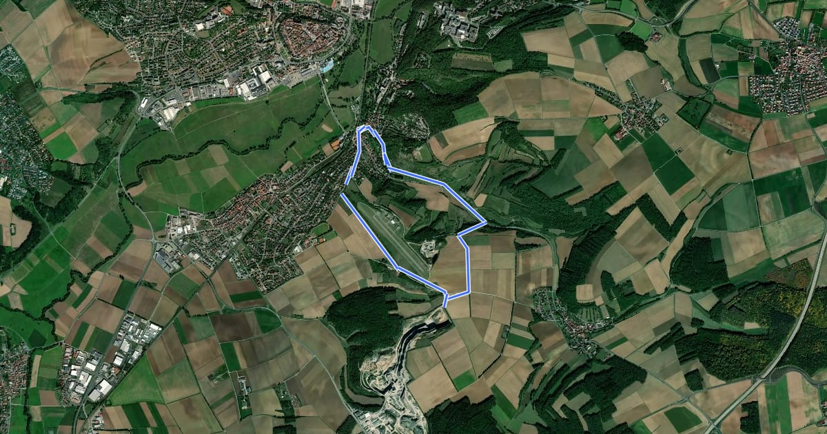 Маршрут Rhön-Rundweg Bad Neustadt 3 - Durch den Muschelkalk на спутниковом снимке