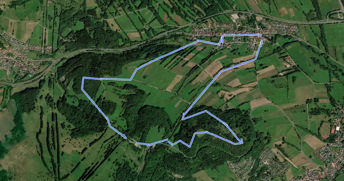 Маршрут Rhön-Rundweg Bischofsheim 7 на спутниковом снимке