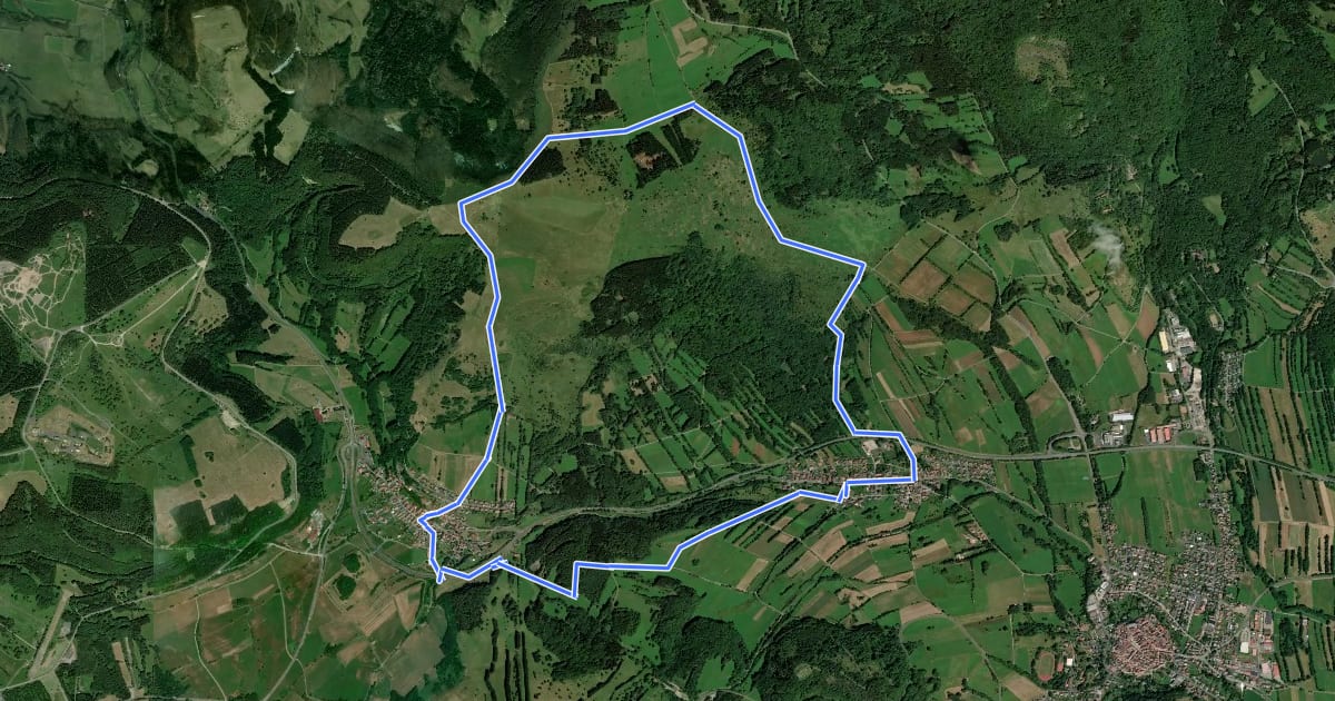 Маршрут Rhön-Rundweg Bischofsheim 8 на спутниковом снимке