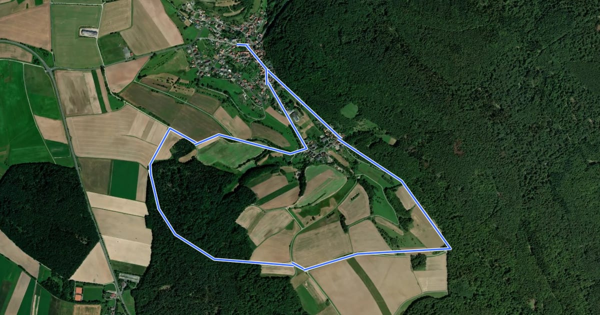 Маршрут Rhön-Rundweg Burkardroth 9 на спутниковом снимке