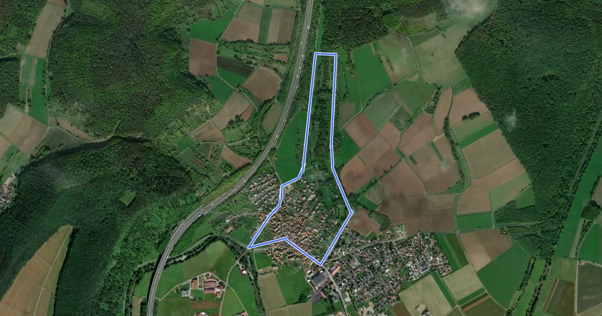 Маршрут Rhön-Rundweg Elfershausen 2 на спутниковом снимке