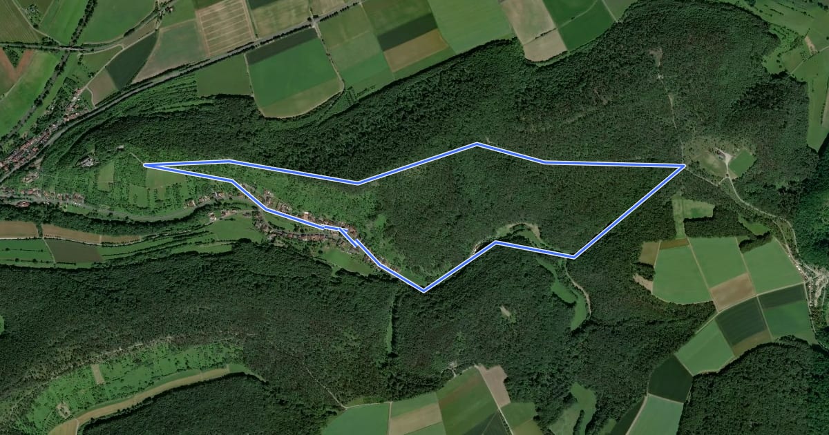 Маршрут Rhön-Rundweg Elfershausen 5 на спутниковом снимке