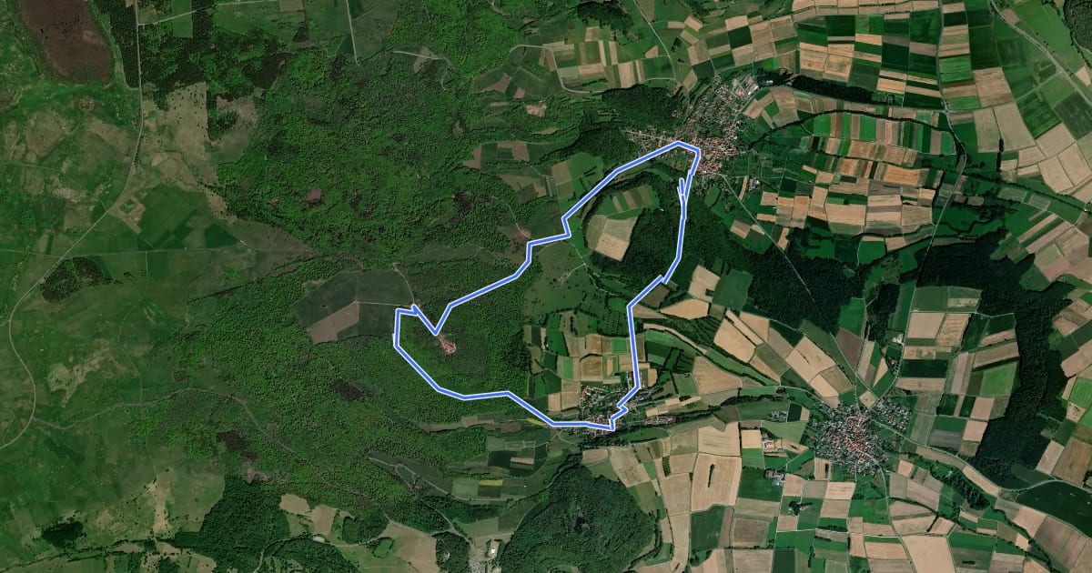 Маршрут Rhön-Rundweg Hausen 2 на спутниковом снимке
