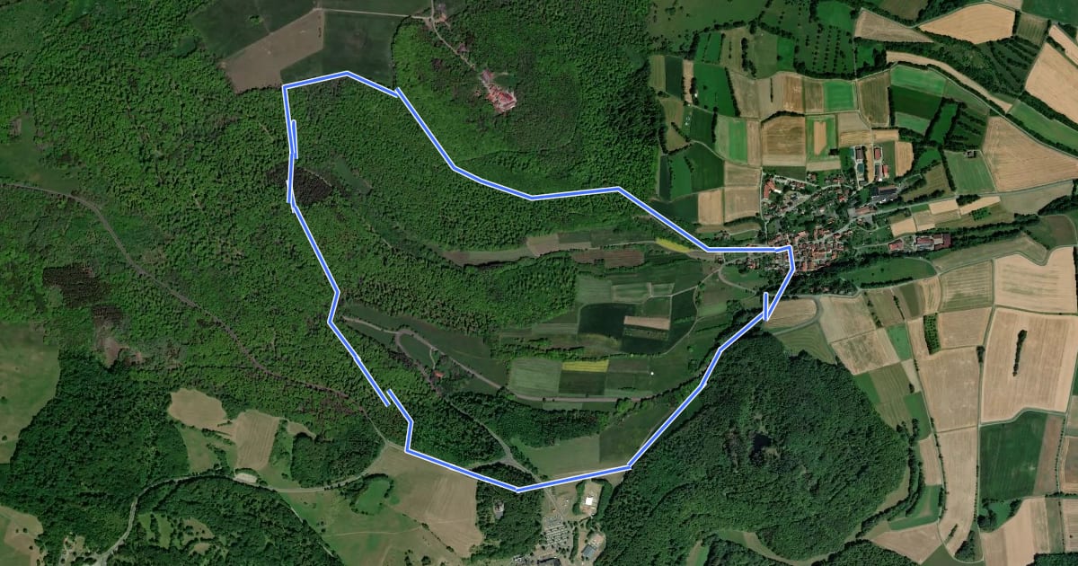 Маршрут Rhön-Rundweg Hausen 4 на спутниковом снимке