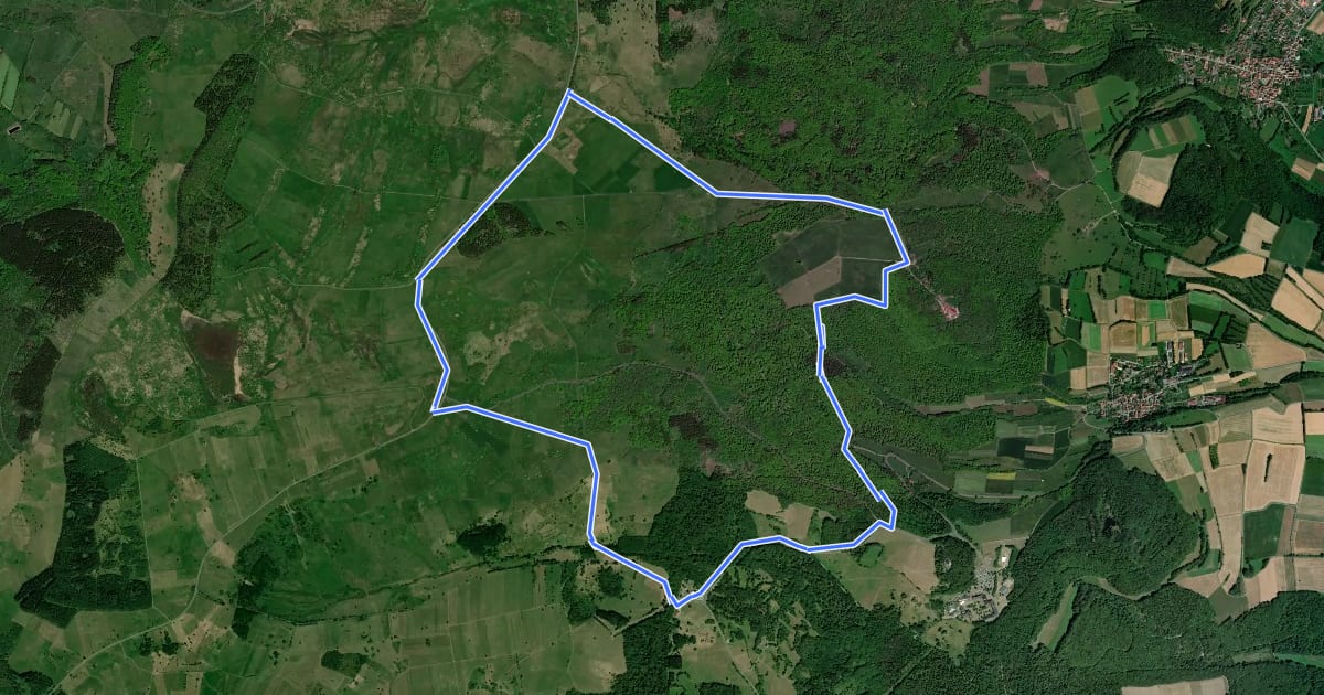 Маршрут Rhön-Rundweg Hausen 7 на спутниковом снимке