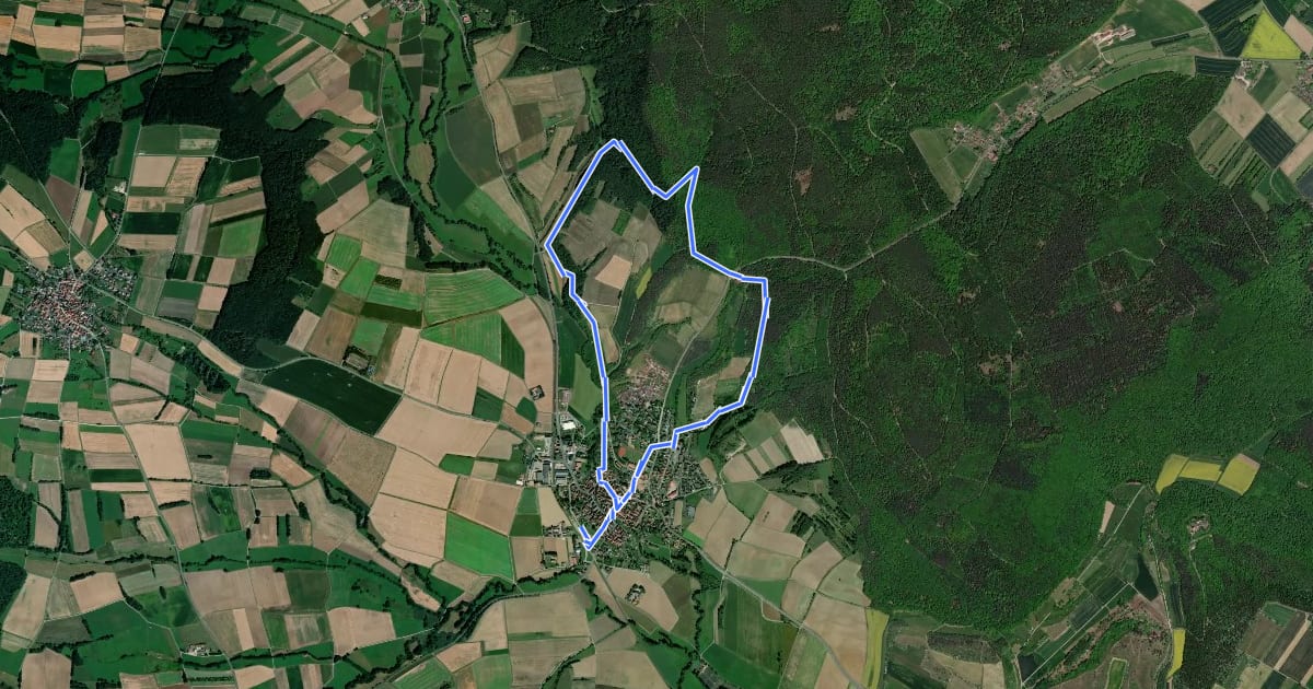 Маршрут Rhön-Rundweg "Kapellenweg" на спутниковом снимке
