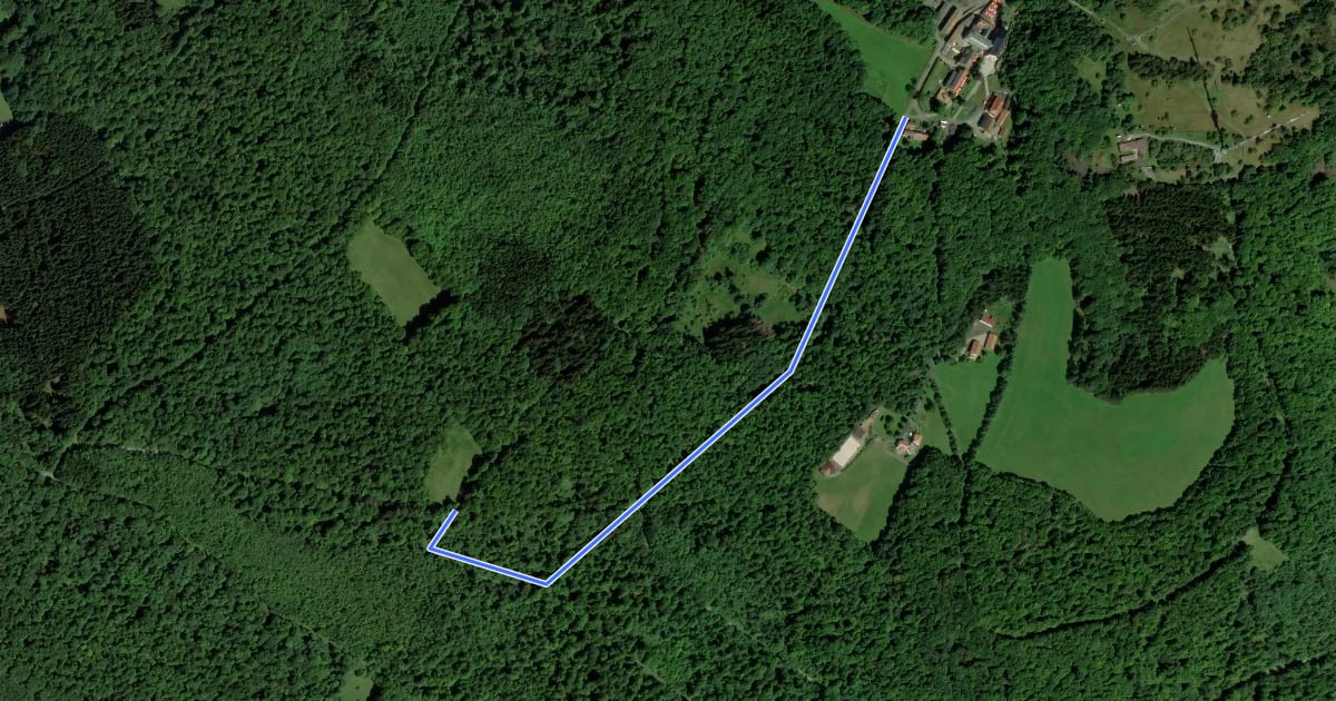 Маршрут Rhön-Rundweg Kreuzberg 2 на спутниковом снимке