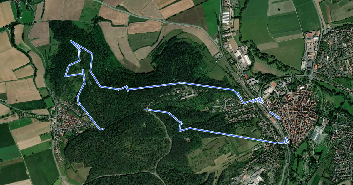 Маршрут Rhön-Rundweg Münnerstadt 2 на спутниковом снимке