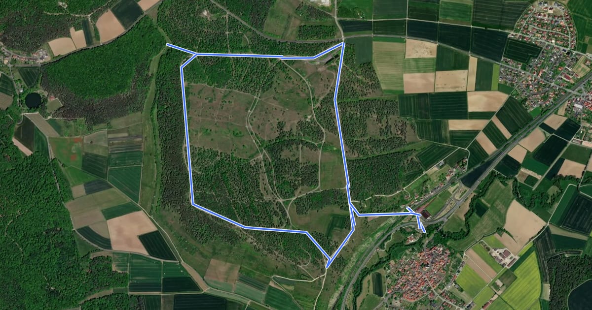 Маршрут Rhön-Rundweg Mellrichstadt 4 на спутниковом снимке
