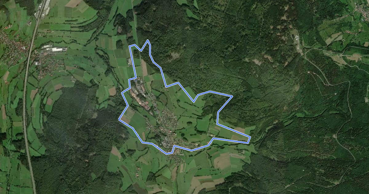 Маршрут Rhön-Rundweg Motten 2 на спутниковом снимке