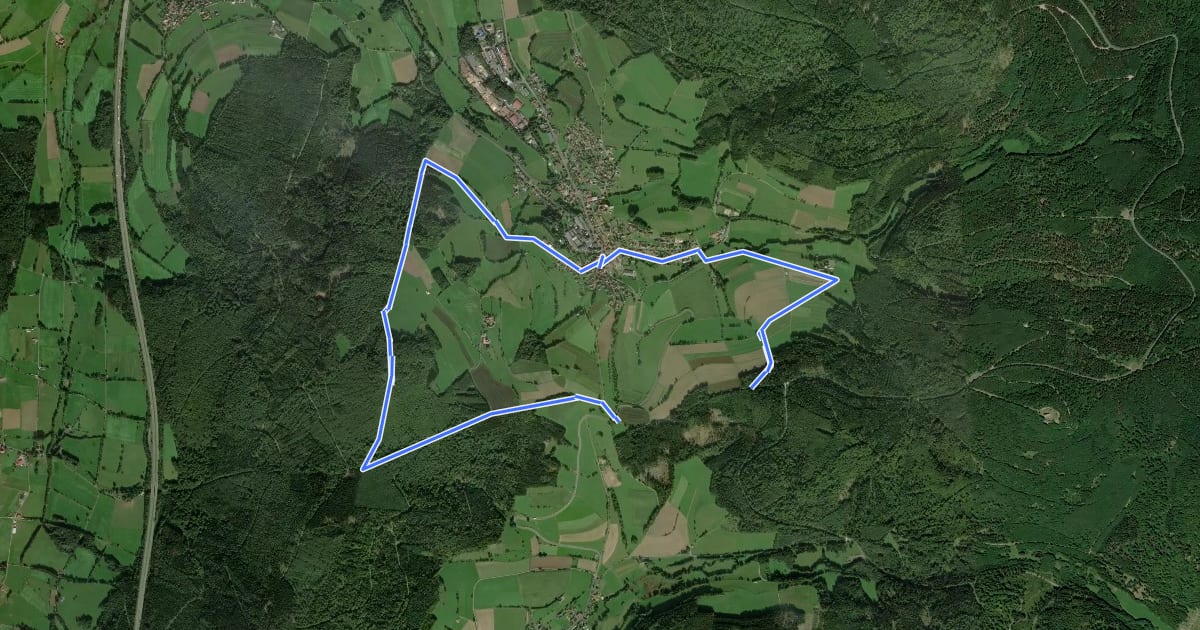 Маршрут Rhön-Rundweg Motten 3 на спутниковом снимке