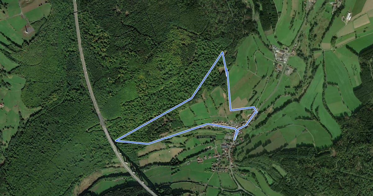 Маршрут Rhön-Rundweg Motten 9 на спутниковом снимке