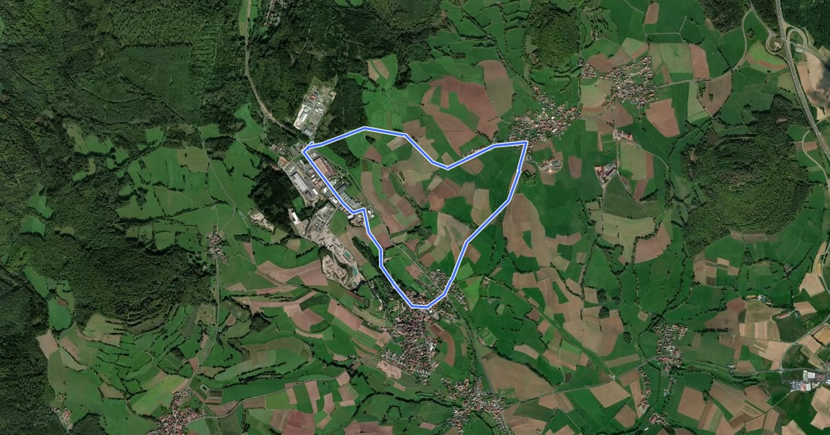 Маршрут Rhön-Rundweg Oberleichtersbach 1 на спутниковом снимке