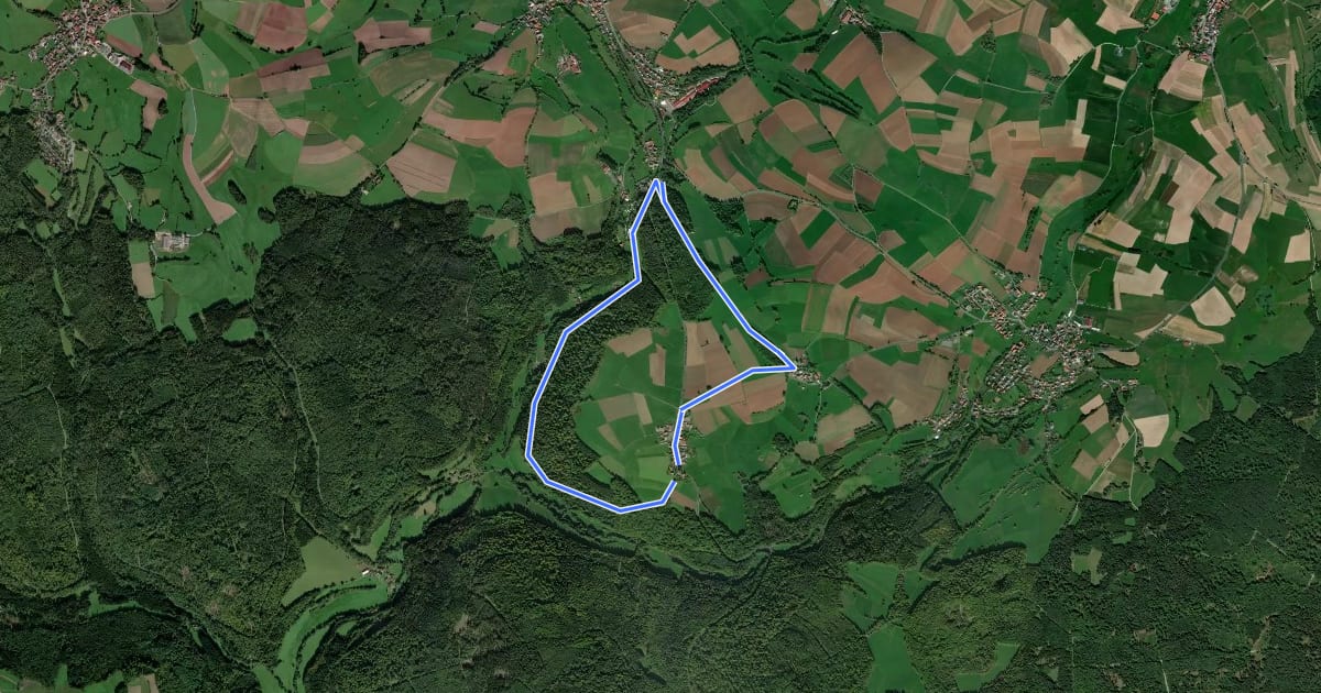 Маршрут Rhön-Rundweg Oberleichtersbach 4 на спутниковом снимке