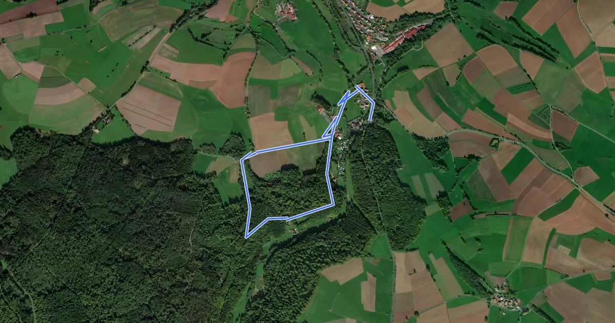 Маршрут Rhön-Rundweg Oberleichtersbach 5 на спутниковом снимке
