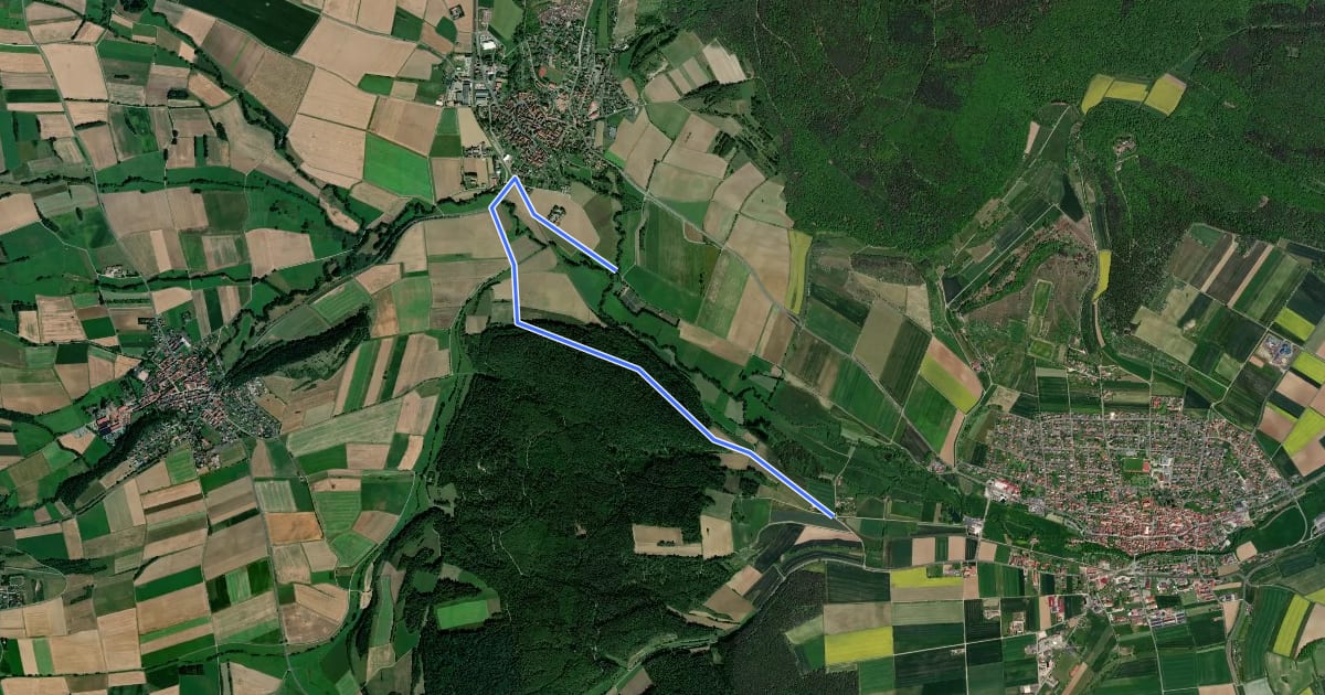 Маршрут Rhön-Rundweg Ostheim 5 на спутниковом снимке