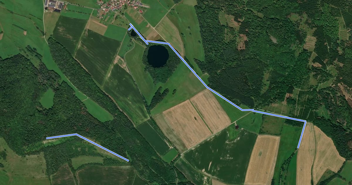Маршрут Rhön-Rundweg Roßdorf 2 на спутниковом снимке