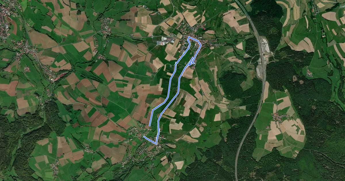 Маршрут Rhön-Rundweg Schondra 2 на спутниковом снимке