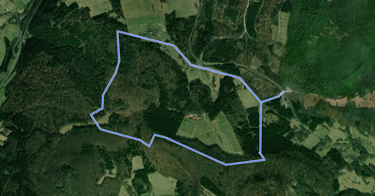 Маршрут Rhön-Rundweg Schwarze Berge 2 на спутниковом снимке