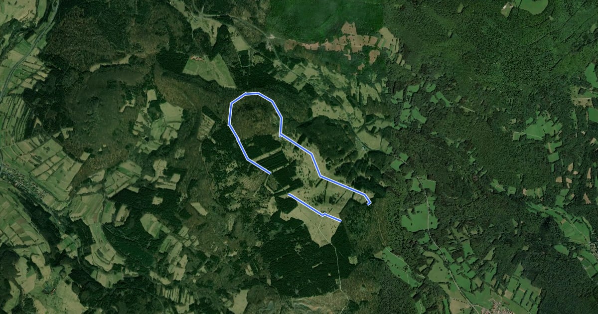 Маршрут Rhön-Rundweg Schwarze Berge 3 на спутниковом снимке
