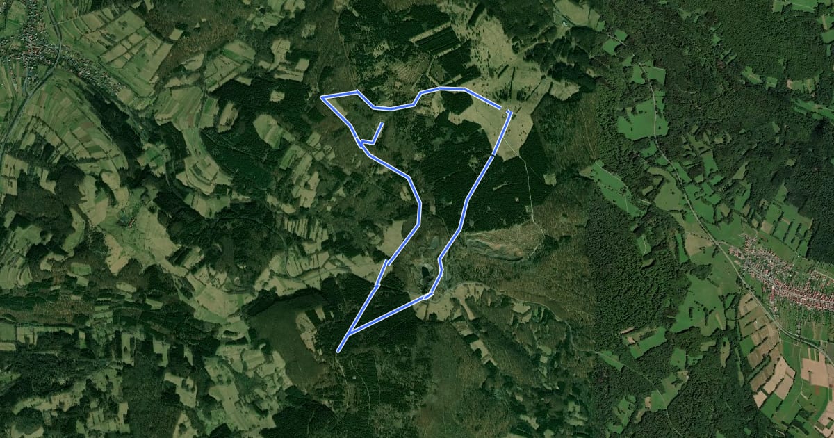 Маршрут Rhön-Rundweg Schwarze Berge 4 на спутниковом снимке